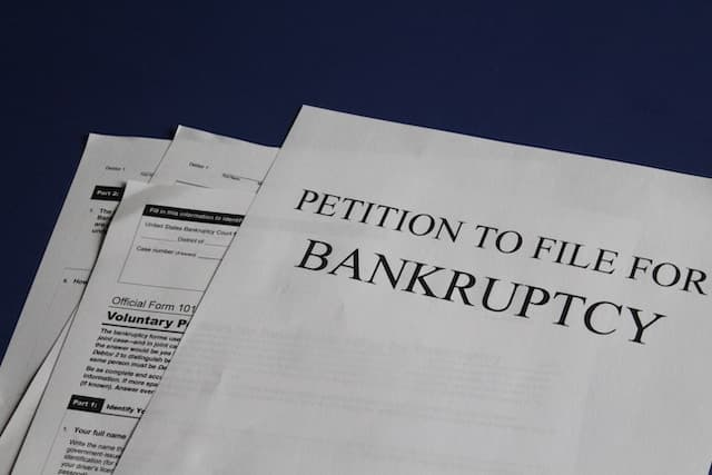 Papers for filing bankruptcy